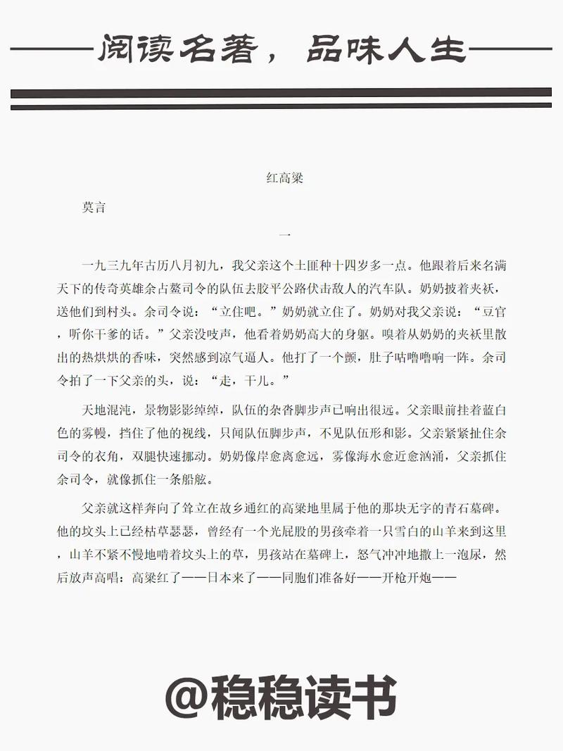 红高粱原著在线阅读 | 莫言经典小说完整版